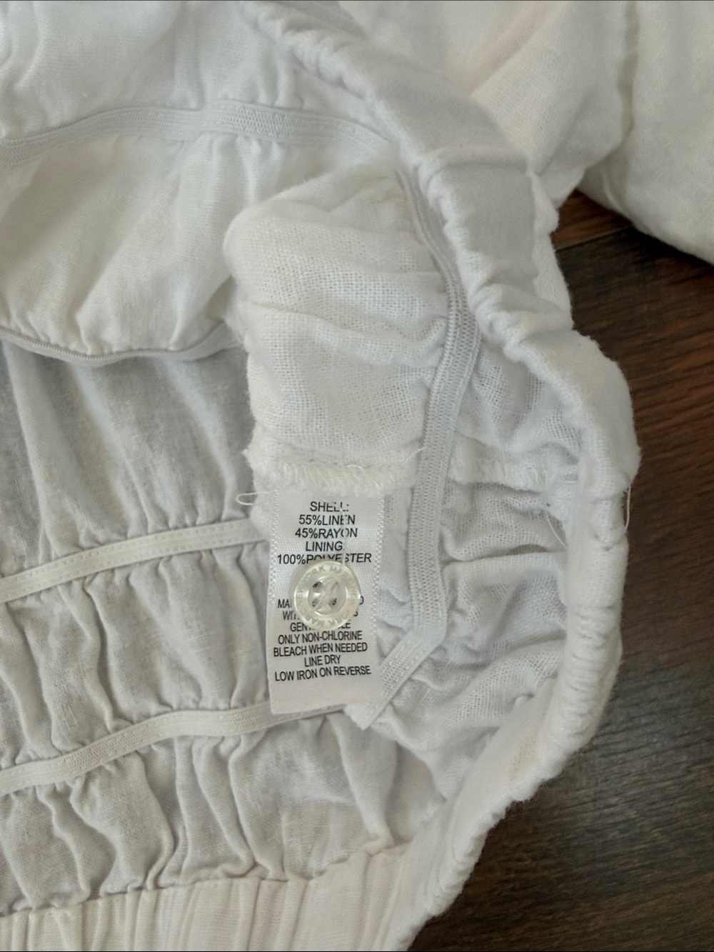 Marc New York Andrew Marc White Linen Blend Smocked Puff Sleeve Crop Top XL - Picture 3 of 8